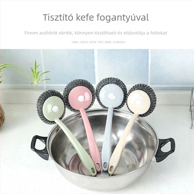 Hosszú nyelű fazék tisztító kefe – sokoldalú tisztító eszköz edényekhez