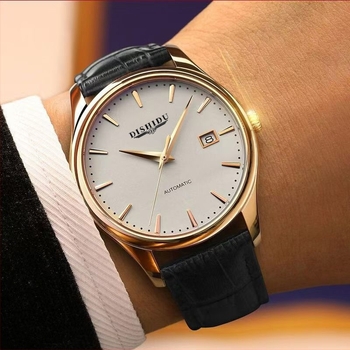 Új kézi felhúzású mechanikus férfi karóra, minimalistikus dizájn, 40 mm-es rozsdamentes acél tok, zafíros kristály, valódi bőr szíj, 10 m vízállóság