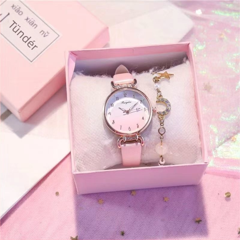 Lányoknak szánt kvarc karóra középiskolás és gimnazista diákok számára, Instagram-stílusú könnyű luxus, minimalist és divatos.