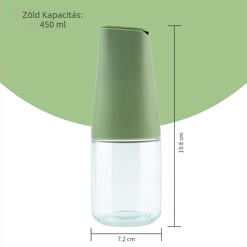 Üvegből készült olajtartó készlet konyhai fűszerekhez automatikus nyitófedéllel