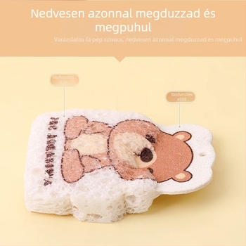 Konyhai cellulóz–pamutszivacs olajfolt eltávolítására, állatos mintával