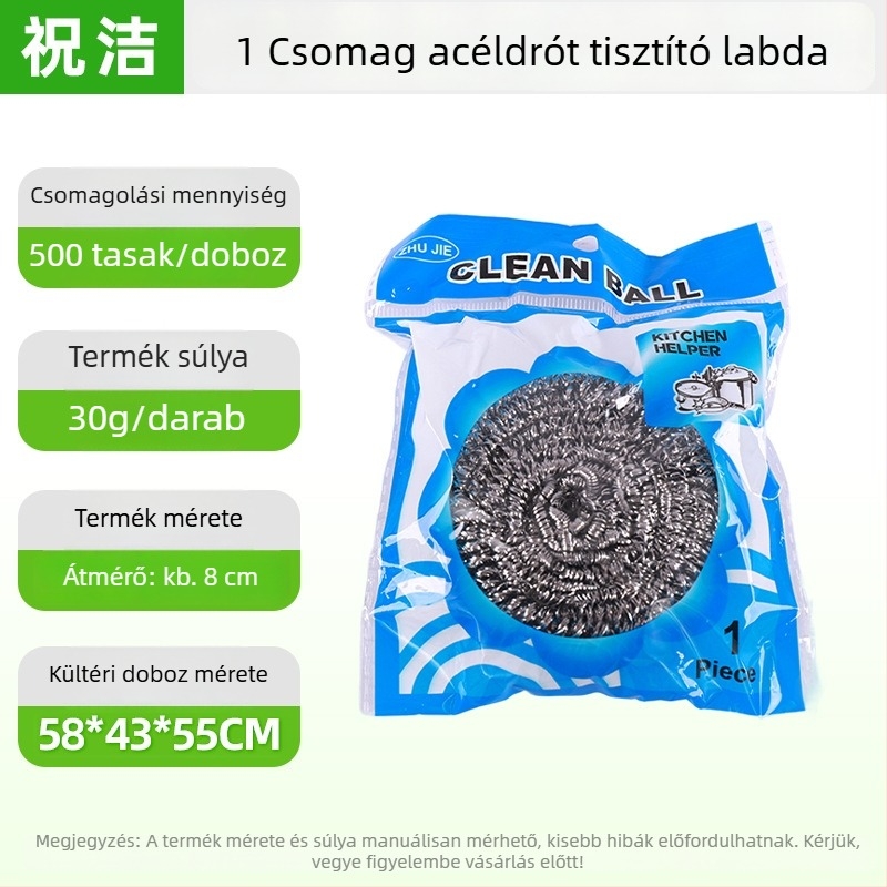 Nagy rozsdamentes acél tisztító gömb edényekhez és fazekakhoz