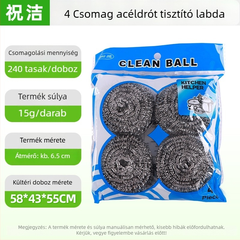 Nagy rozsdamentes acél tisztító gömb edényekhez és fazekakhoz