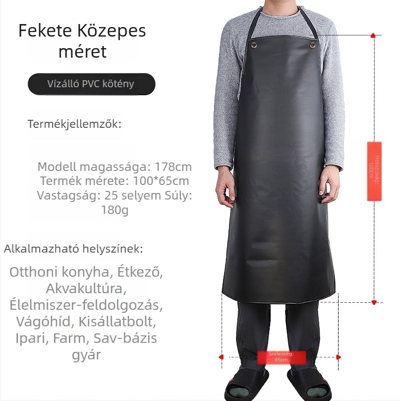 PVC vízálló és olajálló kötény konyhai és szállodai használatra, uniszex