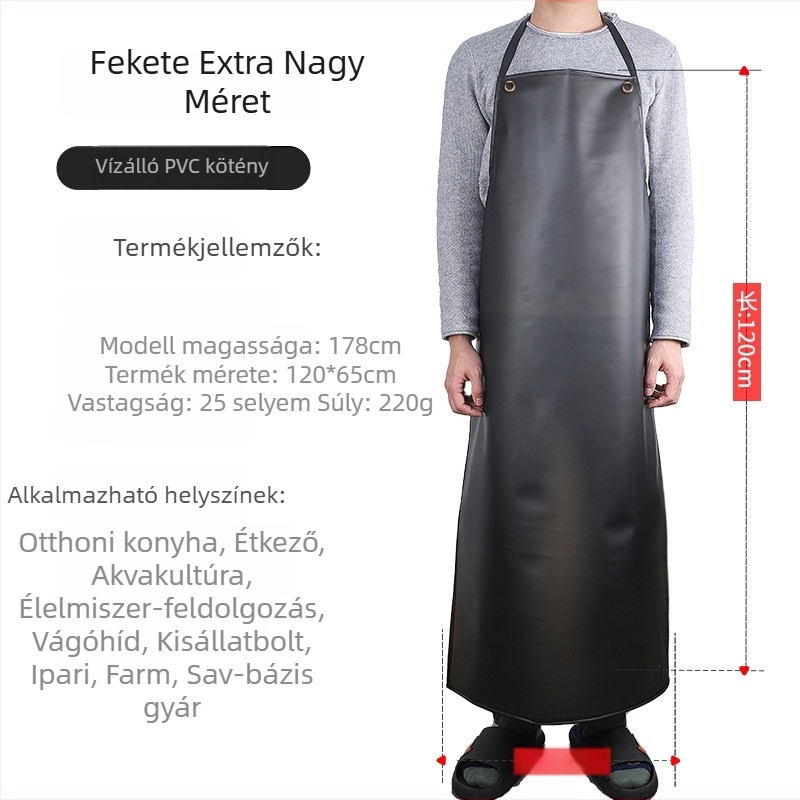 PVC vízálló és olajálló kötény konyhai és szállodai használatra, uniszex