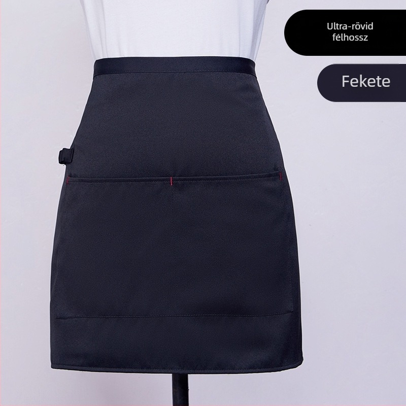 Servírozó félkötény cateringhez – rövid, ujjatlan, nyugati konyha, kávézó, nyomtatás