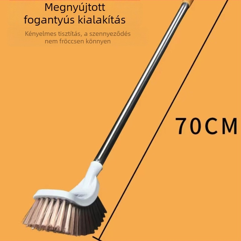 Hosszú nyélű WC-kefe rozsdamentes acélból, függő kialakítású, gömb alakú tisztítófej
