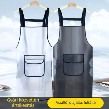 TPU vízálló és olajálló kötény, átlátszó, zsebbel, fodrászati vagy főzéshez, divatos, egyedi logóval