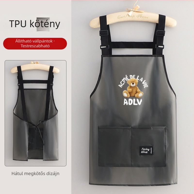 TPU vízálló és olajálló kötény konyhához és cateringhez — ujjatlan, könnyen karbantartható, logó opcióval