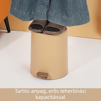 Yongsheng 8L pedálos szemetes fedővel, műanyag bőrhatású, hálószobába