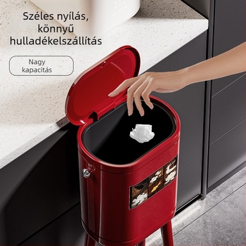 Otthoni használatra szánt hajlításmentes szemetes, elegáns, magas lábú konyhai toló típusú, nagy kapacitású, görgős