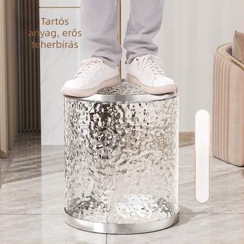 12 literes műanyag kuka fedél nélküli, nyomógyűrűvel, vízhullám mintázattal és gleccser mintázattal, nappaliba és a konyhába