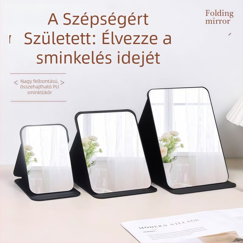 HD összecsukható sminktükör, IN-stílus, hordozható asztali tükör diákottházhoz, férfiaknak