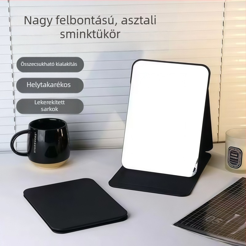 HD összecsukható sminktükör, IN-stílus, hordozható asztali tükör diákottházhoz, férfiaknak