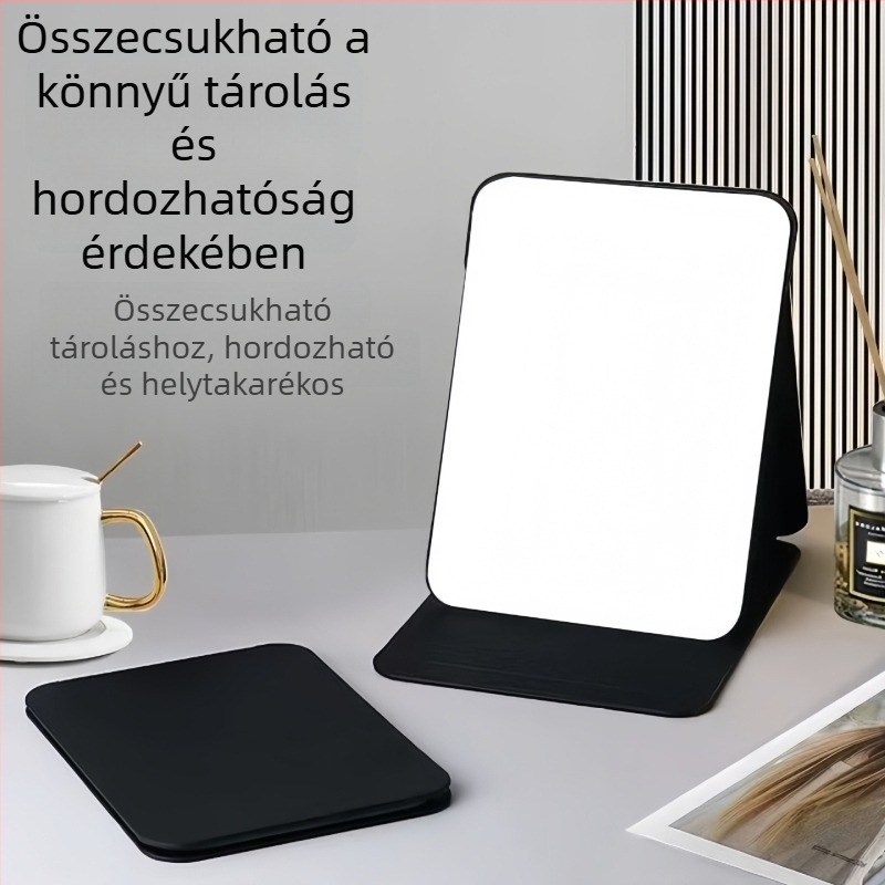 HD összecsukható sminktükör, IN-stílus, hordozható asztali tükör diákottházhoz, férfiaknak