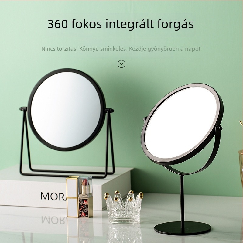 Asztali sminktükör, minimalist, hordozható, forgatható, kollégiumi szobában használható