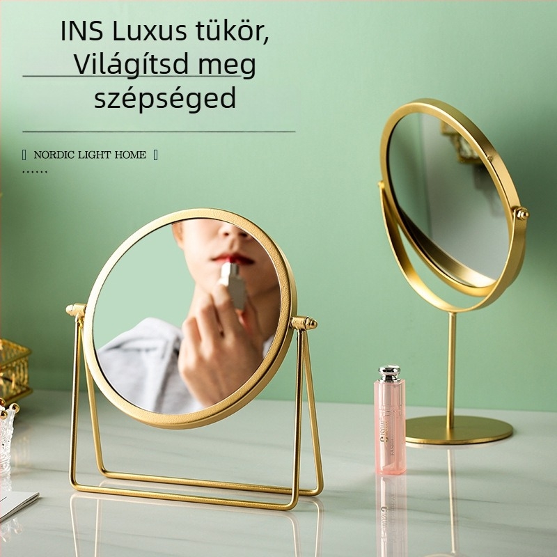 Asztali sminktükör, minimalist, hordozható, forgatható, kollégiumi szobában használható