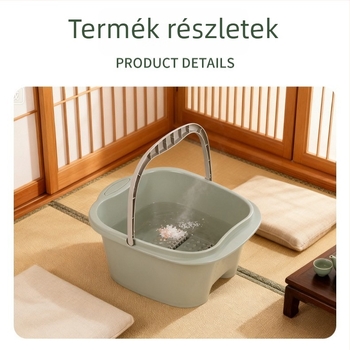 Műanyag lábfürdő vödör masszázsgörgőkkel, kiemelt láb spa medence, hordozható kézi kivitel