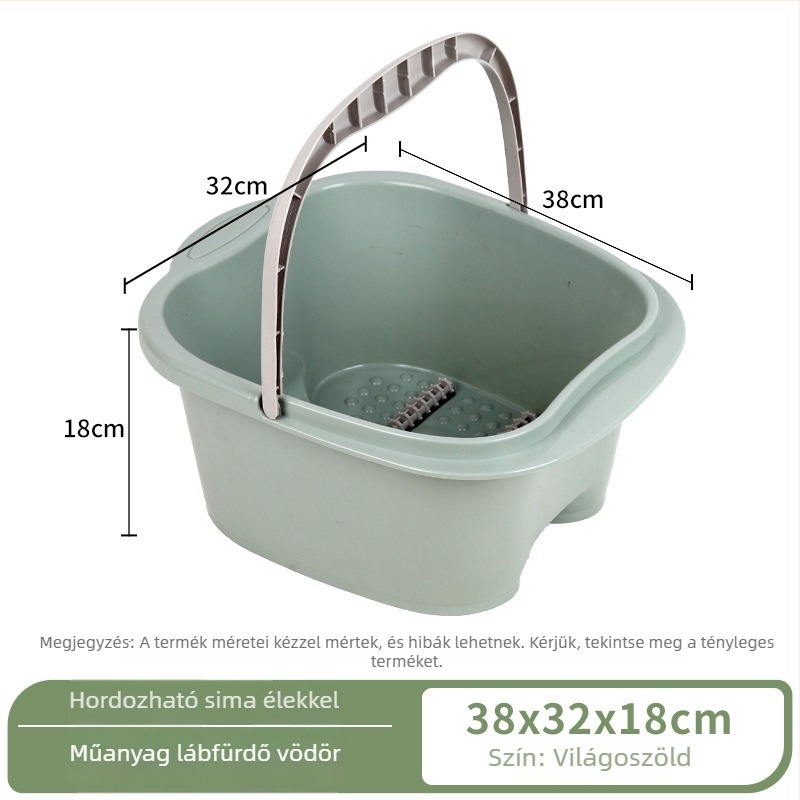 Műanyag lábfürdő vödör masszázsgörgőkkel, kiemelt láb spa medence, hordozható kézi kivitel