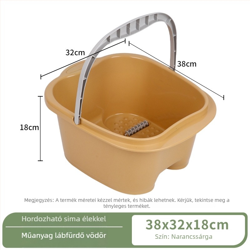 Műanyag lábfürdő vödör masszázsgörgőkkel, kiemelt láb spa medence, hordozható kézi kivitel