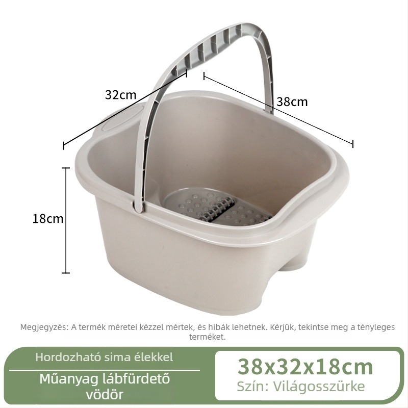 Műanyag lábfürdő vödör masszázsgörgőkkel, kiemelt láb spa medence, hordozható kézi kivitel