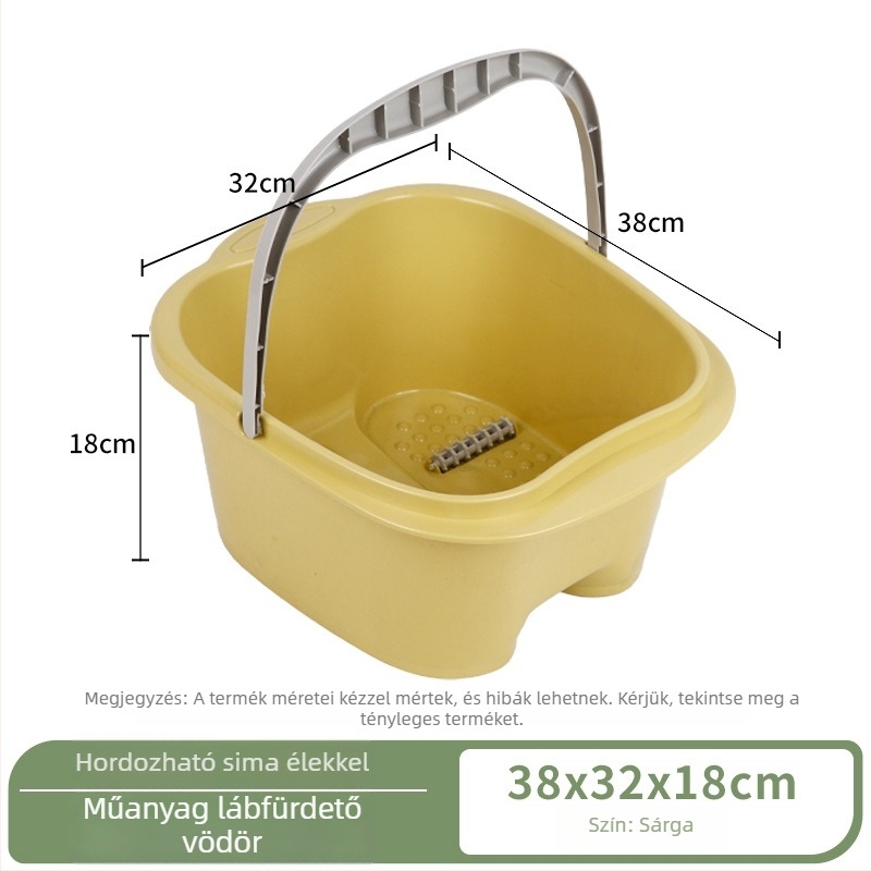 Műanyag lábfürdő vödör masszázsgörgőkkel, kiemelt láb spa medence, hordozható kézi kivitel