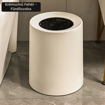 Nyitott tetejű műanyag szemetes, egyszínű minimalistikus dizájn, 12 L vagy nagyobb kapacitás, háztartási használatra, nappali vagy hálószoba számára