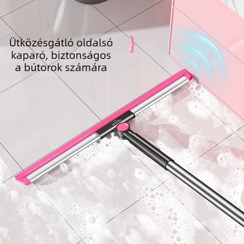 Kétszintes varázsseprű fürdőszobai padló tisztítására, forgó szilikon squeegee-fej