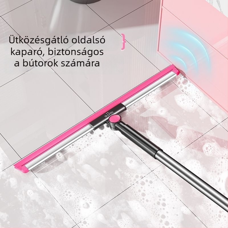 Kétszintes varázsseprű fürdőszobai padló tisztítására, forgó szilikon squeegee-fej