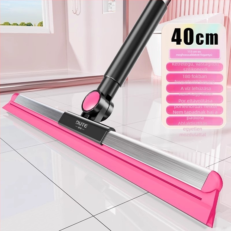 Kétszintes varázsseprű fürdőszobai padló tisztítására, forgó szilikon squeegee-fej