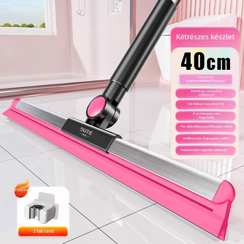 Kétszintes varázsseprű fürdőszobai padló tisztítására, forgó szilikon squeegee-fej