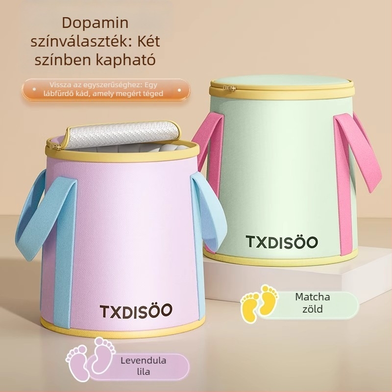 Dopamine lábfürdő vödör, hordozható és összecsukható, elég mély a vádlira fedéséhez, kollégiumi és otthoni használatra