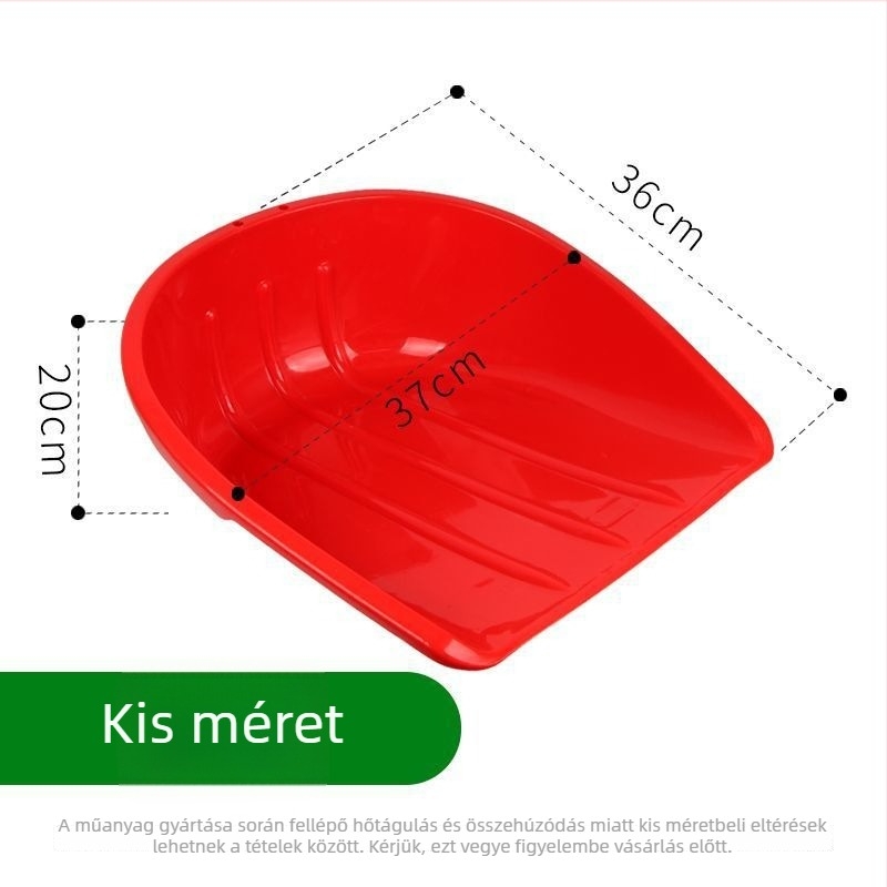 Műanyag porlapát, vastított, nagy méretű, otthonra és kertbe