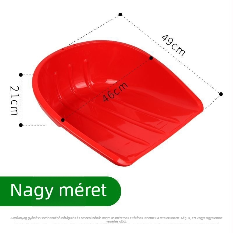 Műanyag porlapát, vastított, nagy méretű, otthonra és kertbe