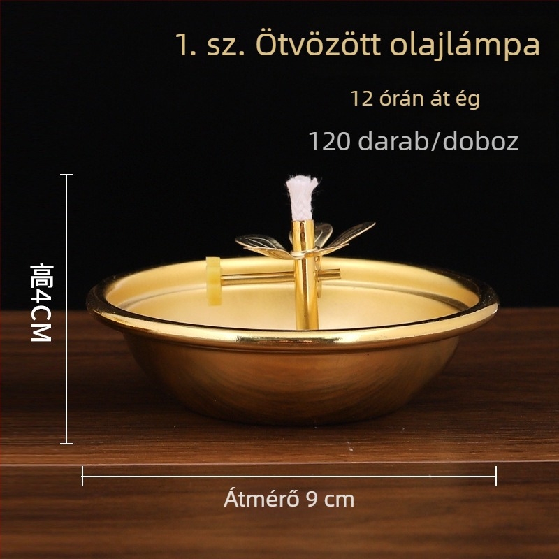 Ötvözetből készült lámpatartó olajtálcával, magas talppal, állítható fényerővel otthoni oltárhoz