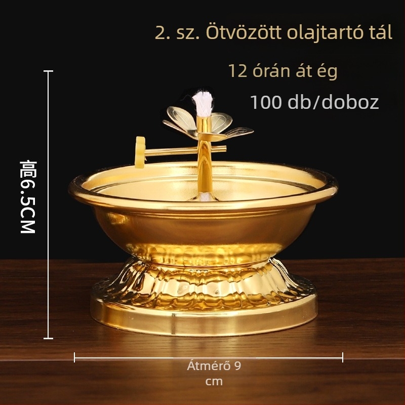 Ötvözetből készült lámpatartó olajtálcával, magas talppal, állítható fényerővel otthoni oltárhoz