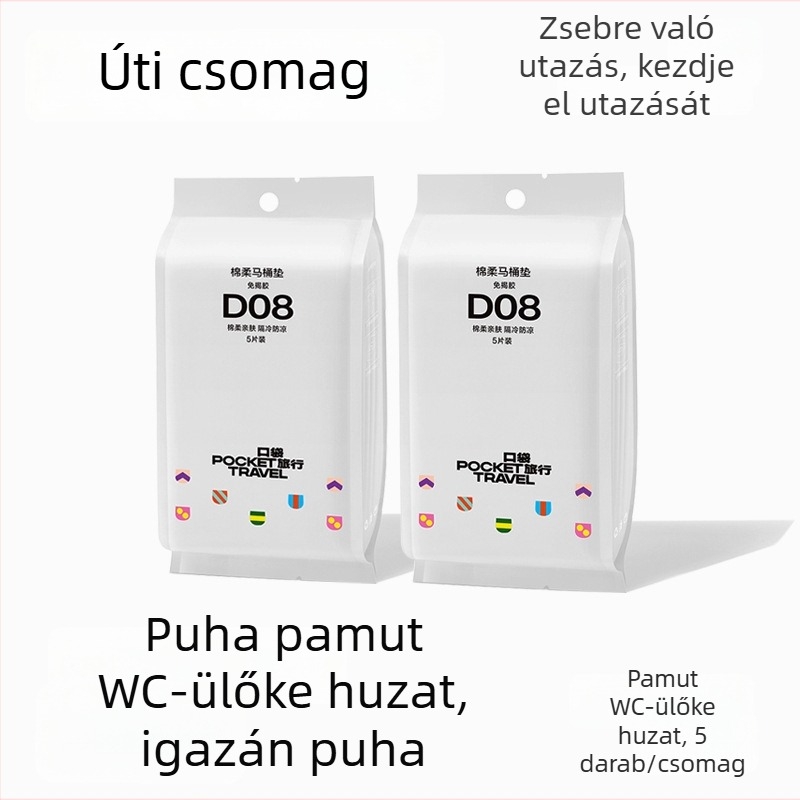 Pocket Travel Egyszer használatos vízálló vécéülőke – pamut, hordozható, szállodai és szülés utáni használatra