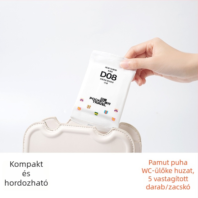 Pocket Travel Egyszer használatos vízálló vécéülőke – pamut, hordozható, szállodai és szülés utáni használatra