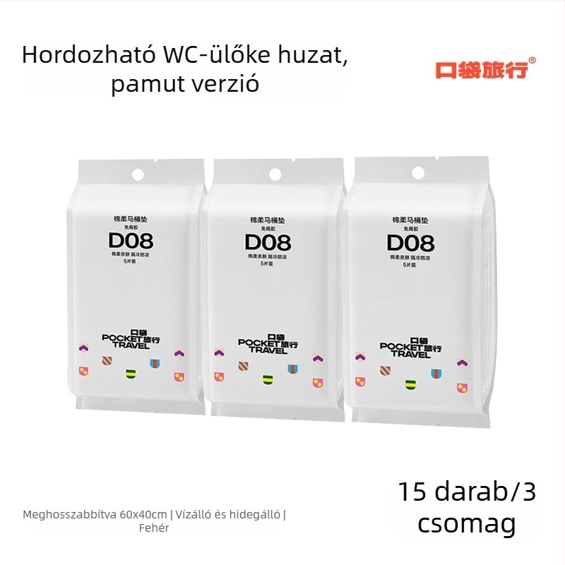 Pocket Travel Egyszer használatos vízálló vécéülőke – pamut, hordozható, szállodai és szülés utáni használatra