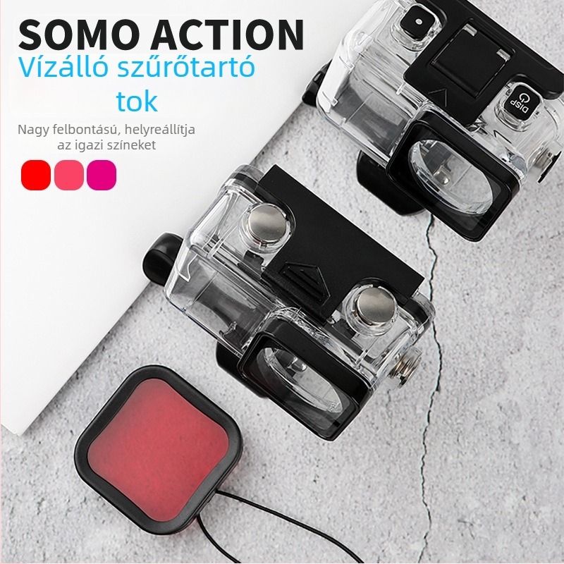 Piros és lila szűrőkészlet DJI Osmo Action vízálló tokhoz