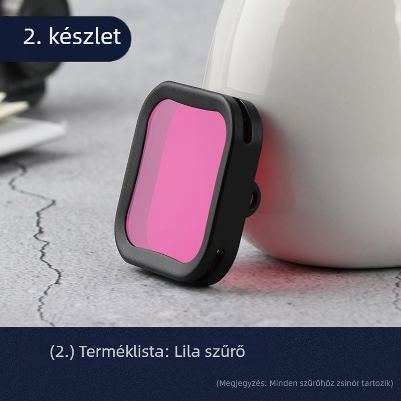 Piros és lila szűrőkészlet DJI Osmo Action vízálló tokhoz