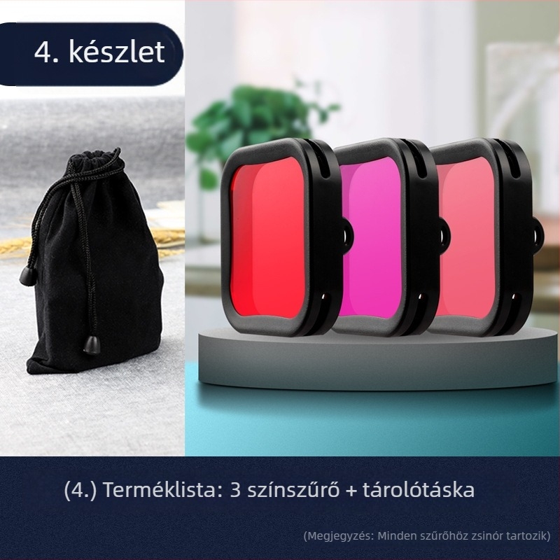 Piros és lila szűrőkészlet DJI Osmo Action vízálló tokhoz