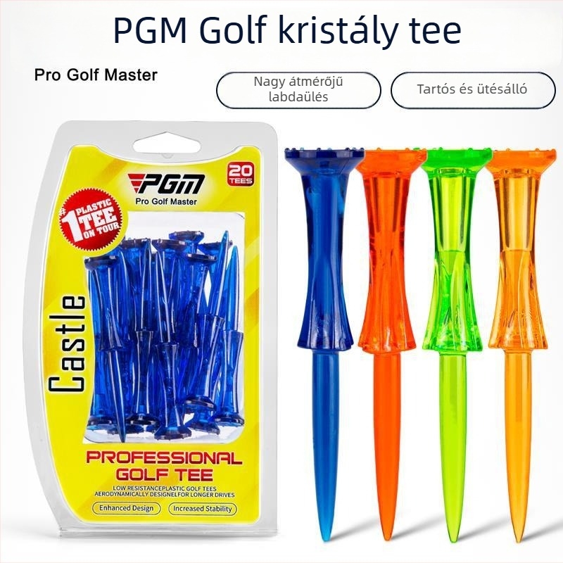 PGM Golf Tee – Versenyre tervezett golf tee, fej 8 pontú koronával, tartós, 20 db/doboz