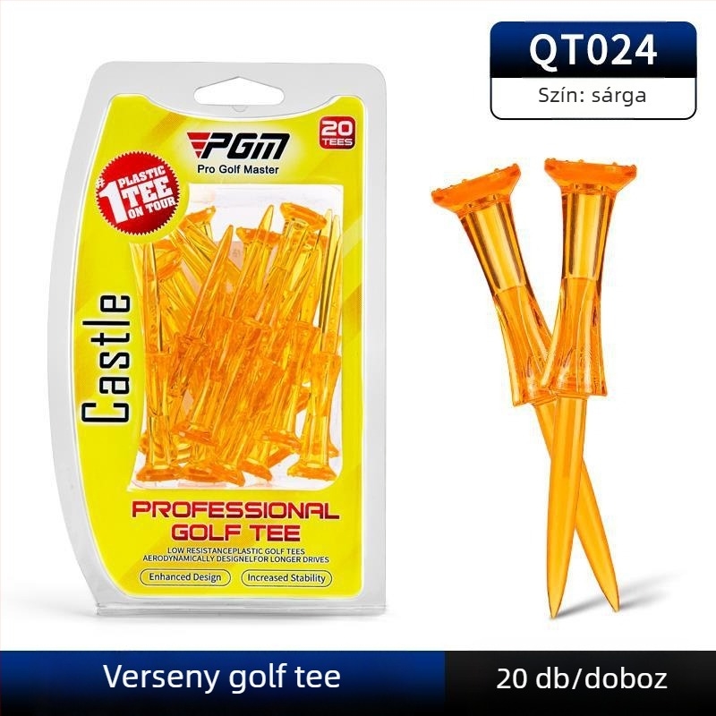 PGM Golf Tee – Versenyre tervezett golf tee, fej 8 pontú koronával, tartós, 20 db/doboz