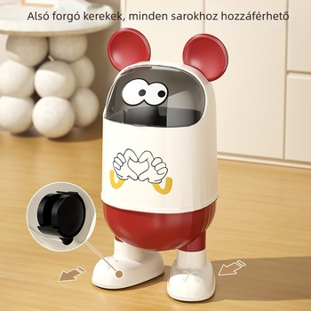Otthoni használatra szolgáló szemetes, 2025-ös új modell, elegáns dizájn, nyitható fedél, nagy kapacitás, konyha, nappali, hálószoba és fürdőszoba számára