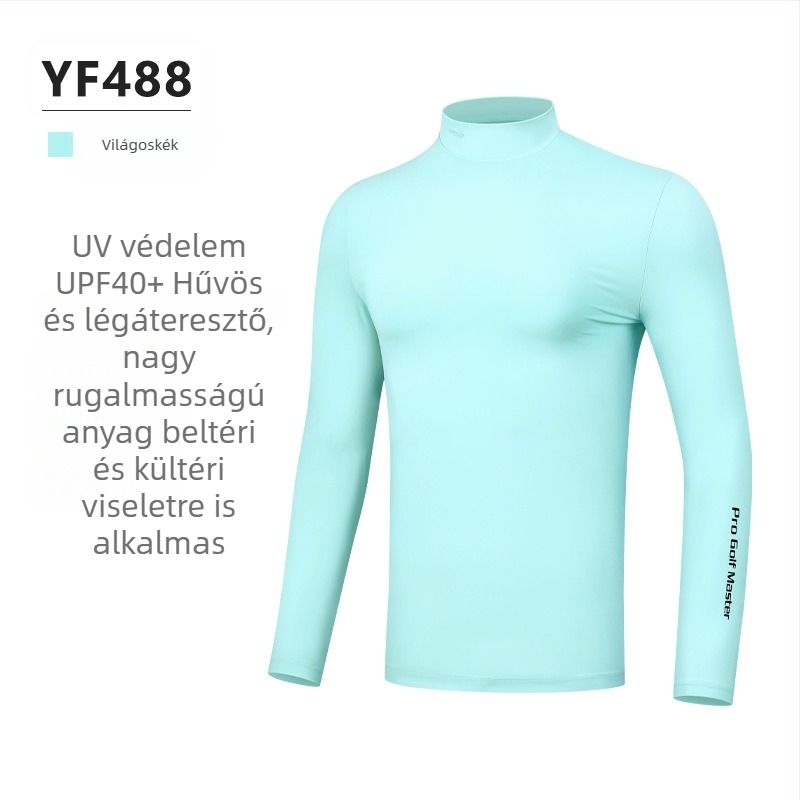 PGM golf ruházat férfiaknak — napvédő felső, Ice Silk hosszú ujjú, UV védelem, hűsítő és légáteresztő, magas rugalmasság sporthoz
