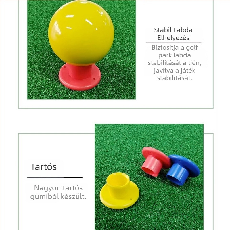 Műanyag golf tee puha gumiból készült, tüskével tartóval