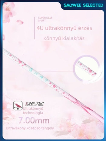 ALPSPORT Női karbon szálas badminton ütő, ultrakönnyű, 4U, 68 cm, professzionális edzéshez