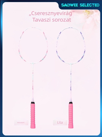 ALPSPORT Női karbon szálas badminton ütő, ultrakönnyű, 4U, 68 cm, professzionális edzéshez