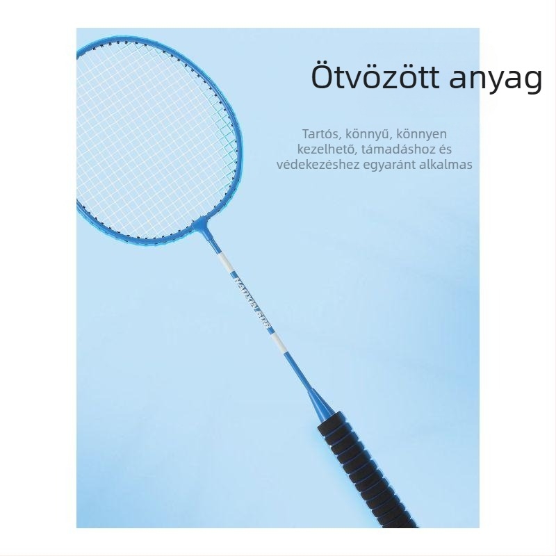 Felnőttek és fiatalok számára magas rugalmasságú tollaslabda rakéta, autentikus és tartós, támadó stílusú, edzőlabda belefoglalva
